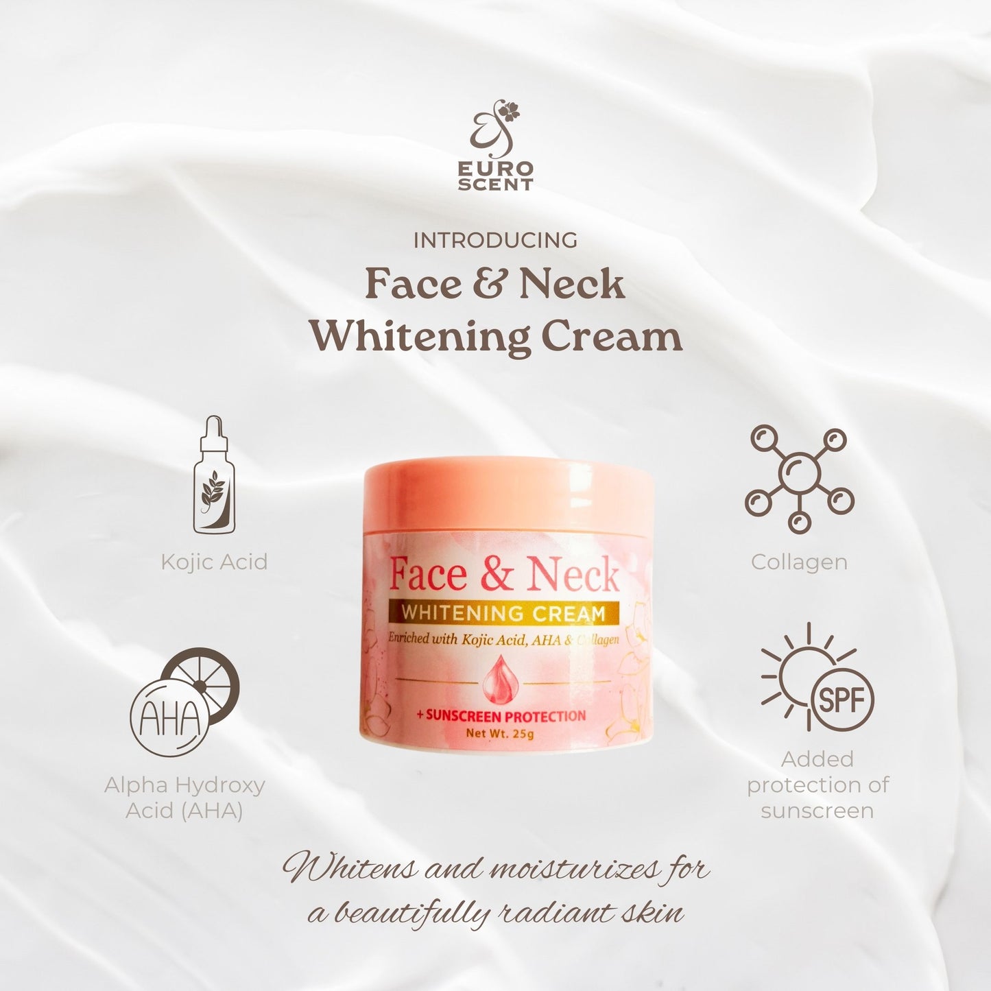 Euroscent® Face & Neck Whitening Cream Moisturizer